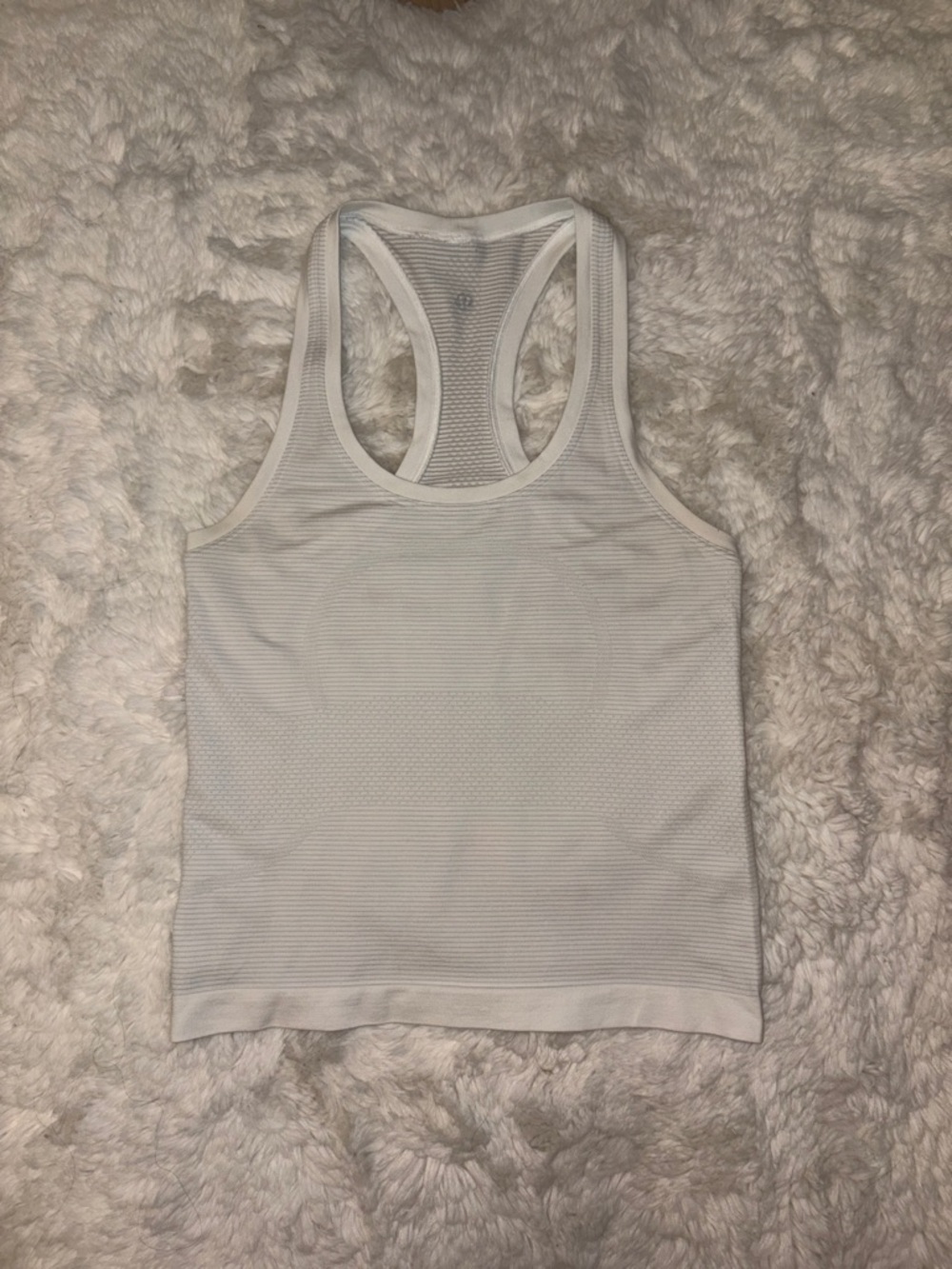 Women's White Racerback Tank - Lightweight Knit size 4 Swiftly tank